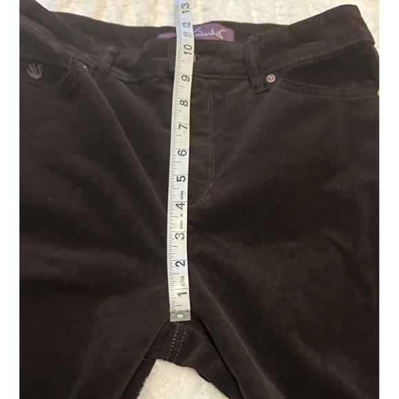 Gloria Vanderbilt Amanda Dark Brown Mid-Rise Velvet Pants Women's Size 6 - Picture 9 of 16